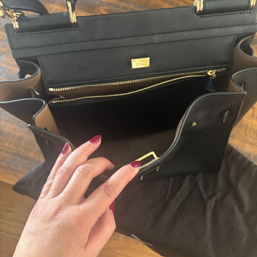 DOLCE & GABBANA SICILY 62 BLACK TOTE BAG - Picture 8 of 12